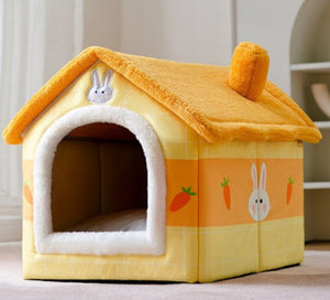 Aussie SnugDen™ | 2-in-1 Foldable Pet Cave & Cozy Bed for Dogs & Cats (All Seasons Comfort)