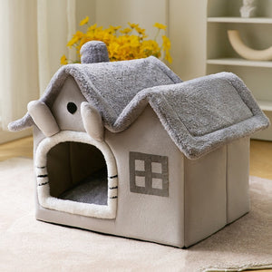 Aussie SnugDen™ | 2-in-1 Foldable Pet Cave & Cozy Bed for Dogs & Cats (All Seasons Comfort)