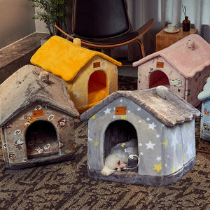 Aussie SnugDen™ | 2-in-1 Foldable Pet Cave & Cozy Bed for Dogs & Cats (All Seasons Comfort)