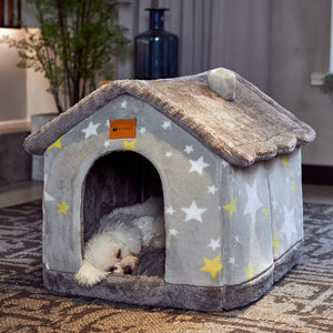 Aussie SnugDen™ | 2-in-1 Foldable Pet Cave & Cozy Bed for Dogs & Cats (All Seasons Comfort)