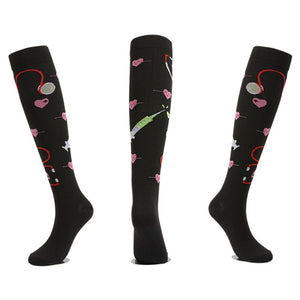 NEW Compression Stockings Unisex Funny Socks for Edema Diabetes Varicose Veins Running Marathon Running Sports Compression Socks